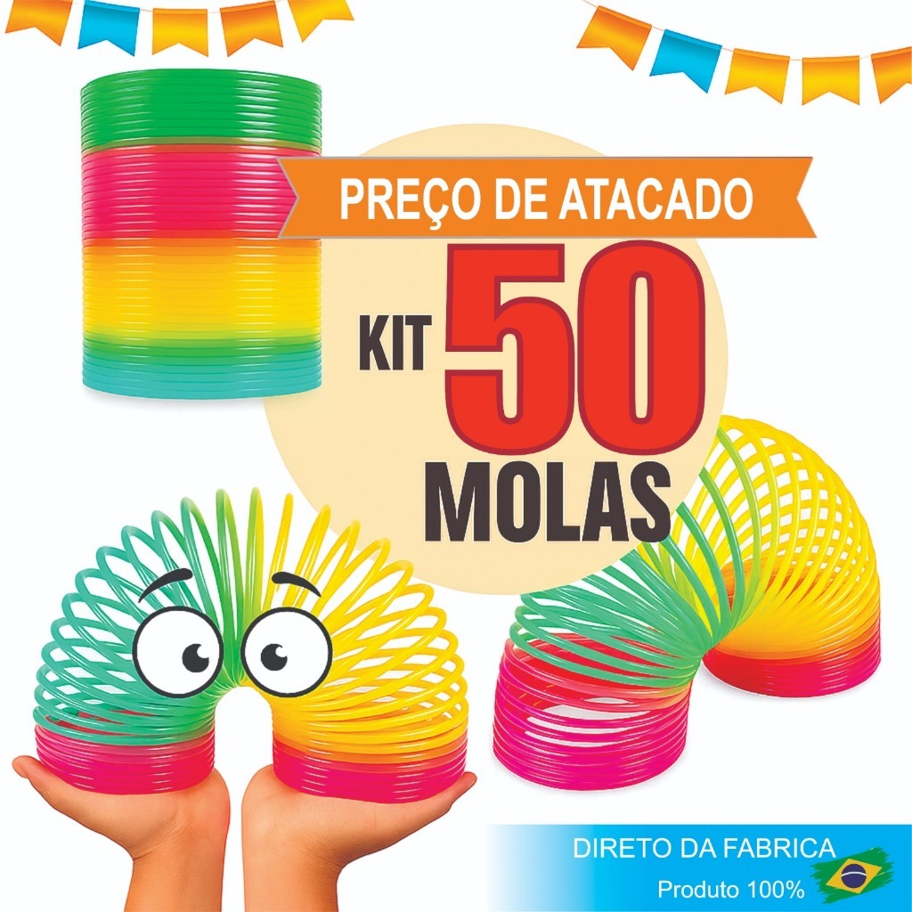 Kit 50 Mola Maluca Arco Iris Lembrancinha Menina Menino Brinquedo