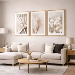 Trio Quadro Decorativo Parede Moderno Sala Quarto Moldura 40X60 cm