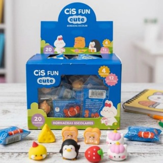 Borracha mini Fun Cute com 3 unidades - Cis em Oferta na Shopee