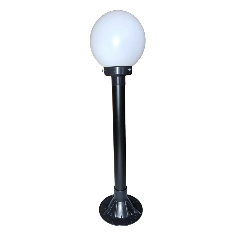 Poste Balizador Para Mureta 86cm Com Globo, Alumínio, E-27 Preto