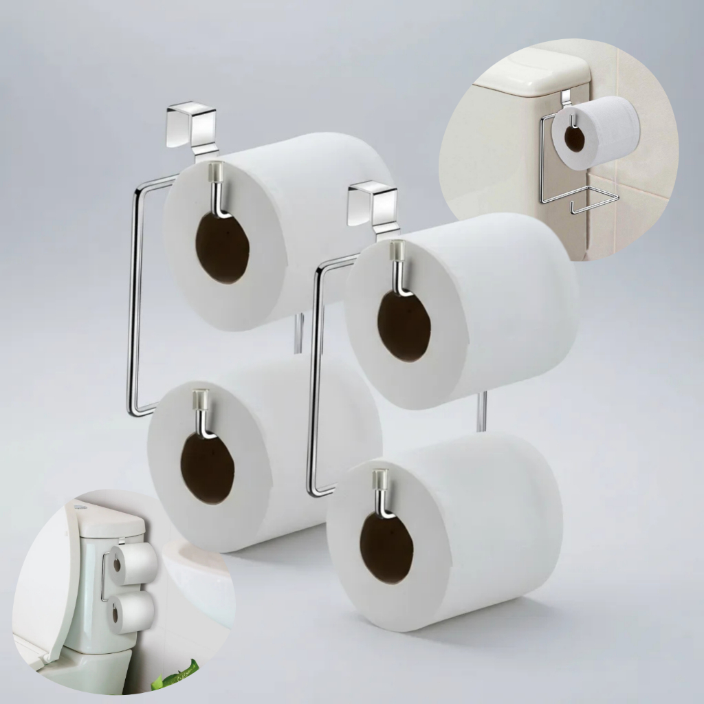 Kit Suportes Duplo Luxo Porta Papel Higiênico Caixa Acoplada Banheiro Organizadores Papeleira Barato