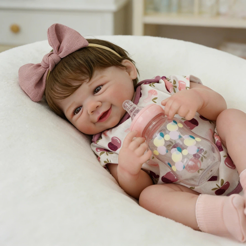 Bebê Reborn Menina Silicone 48cm Boneca Olho Castanho Pode dar Banho Envio Imediato em Oferta na Shopee