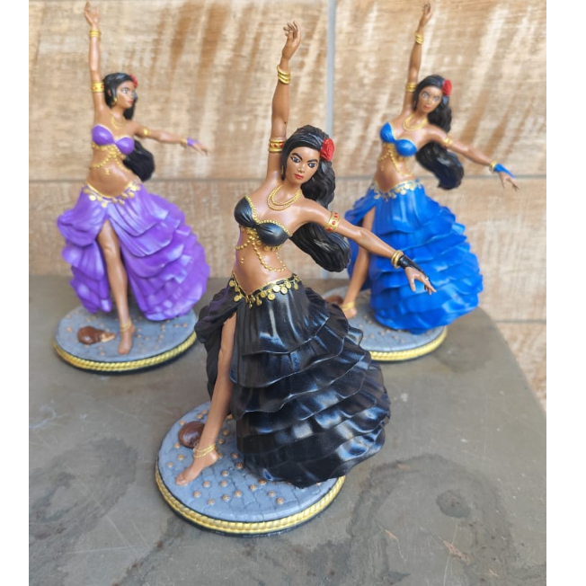 Imagem Estatueta Cigana 20 cm - Escolha a Cor da Roupa - Umbanda - Impressão 3D
