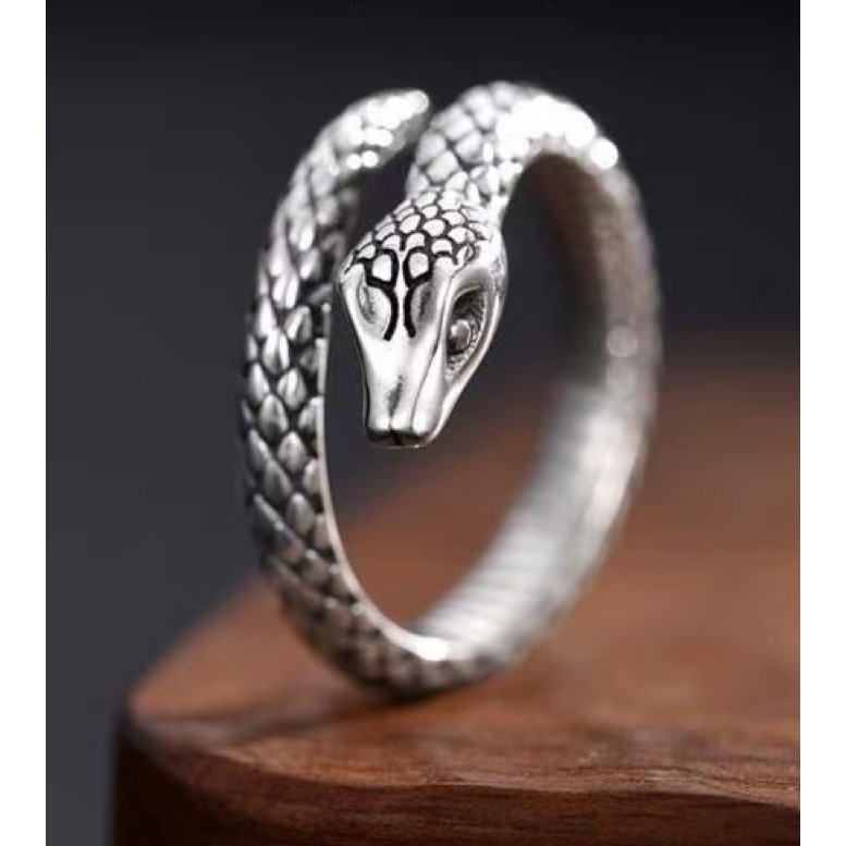 Anel de Cobra Banhado Prata 925 - Design Exclusivo e Versatilidade e regulável Unissex em Oferta na Shopee
