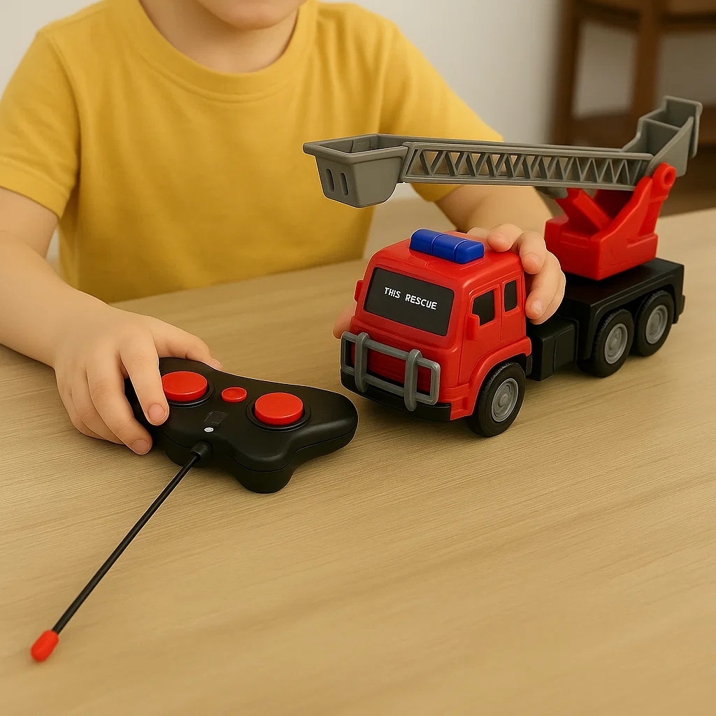 Brinquedo Infantil Caminhão Bombeiro Controle Remoto Presente Vermelho Veiculo Criança Presente