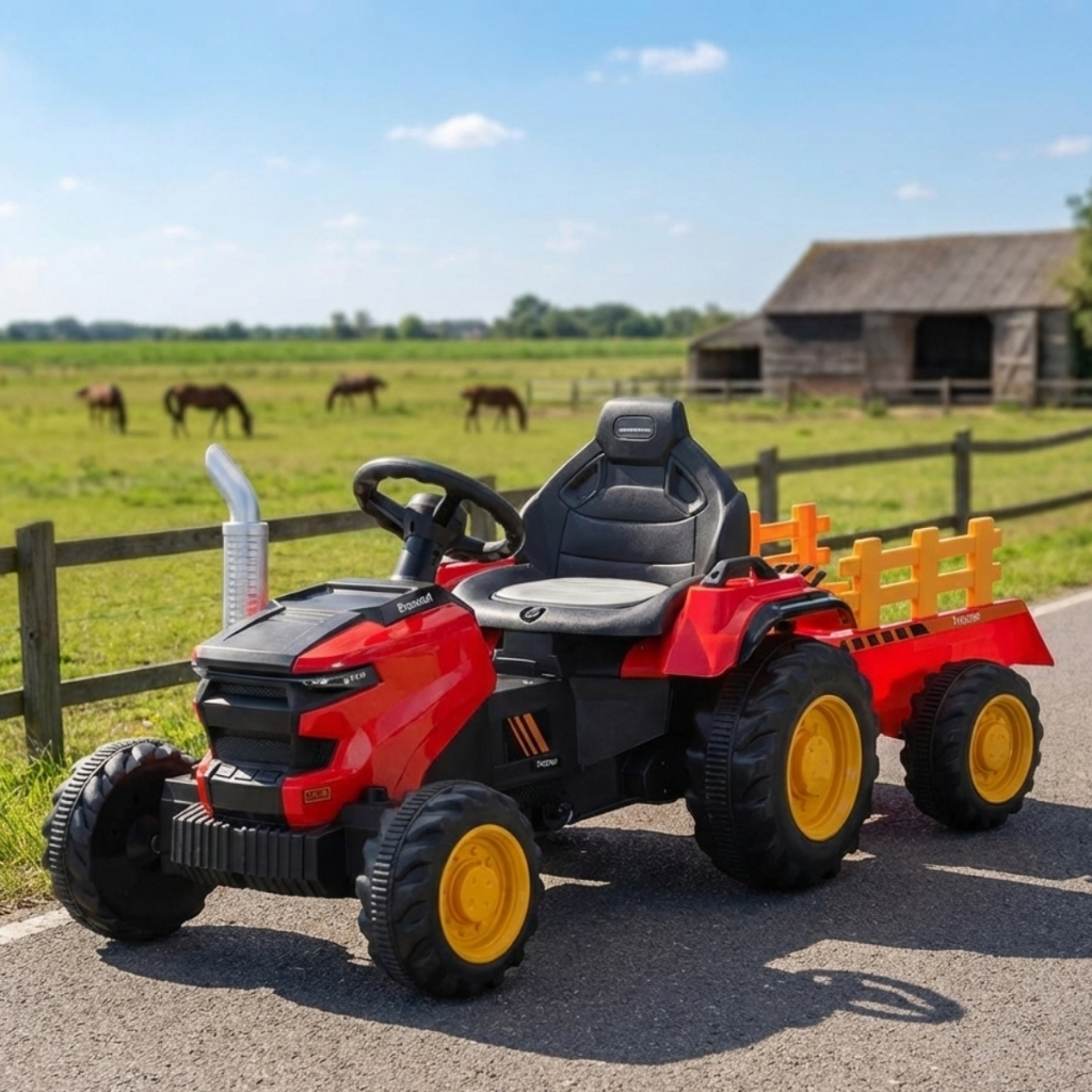 Trator Elétrico Infantil 12V com Caçamba Controle Remoto e Música em Oferta na Shopee