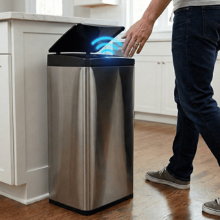 Lixeira Cozinha Automática Sensor Inteligente Aço Inox 50 Litros Premium em Oferta na Shopee