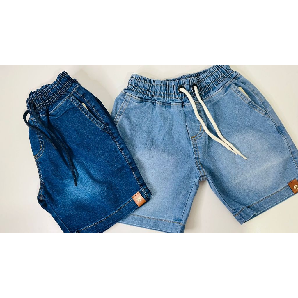 Bermuda Jeans Short Elástico Infantil e Juvenil 1 ao 16 em Oferta na Shopee