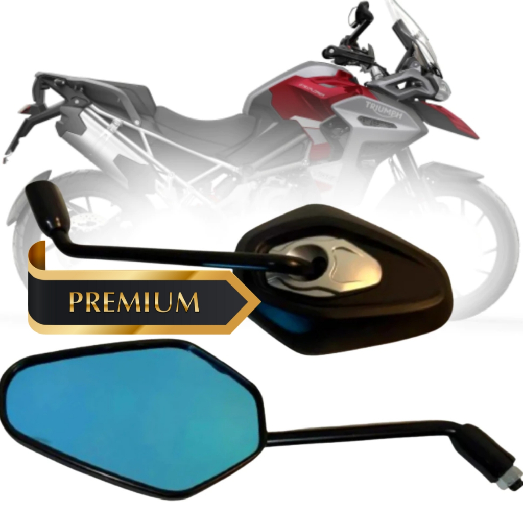 Retrovisor Tiger 1200 Original Lente Azul Rosca Honda Curta
