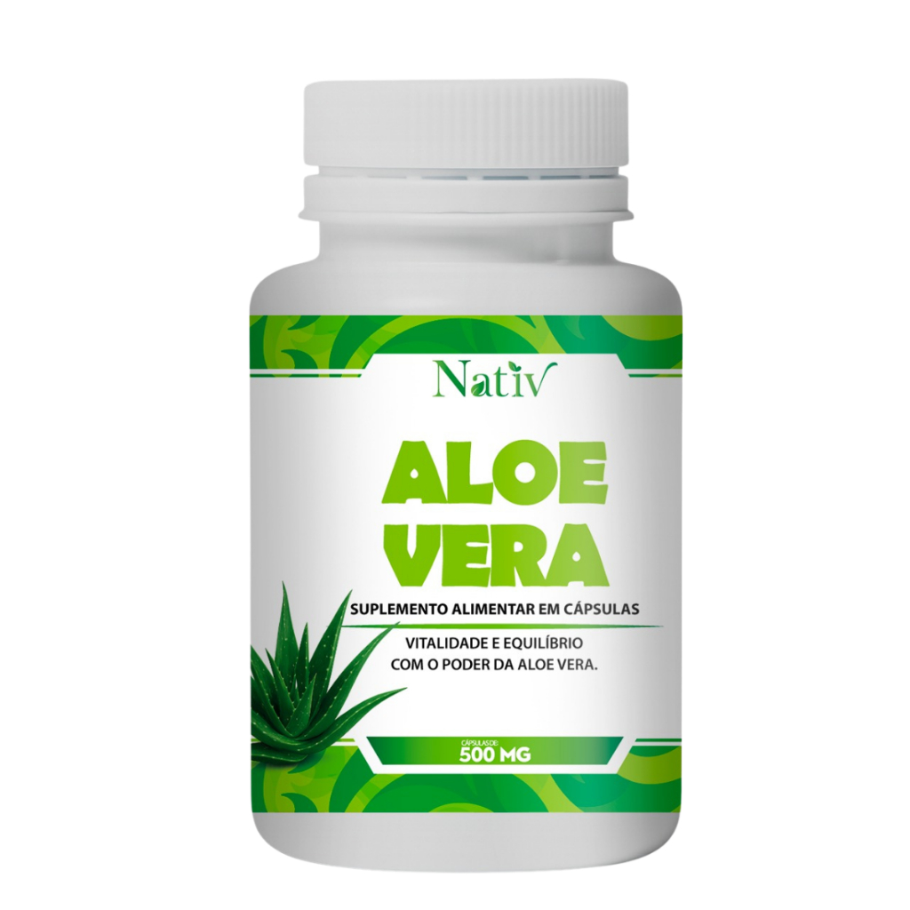 Aloe Vera Nativ 500mg - 120 Cápsula em Oferta na Shopee