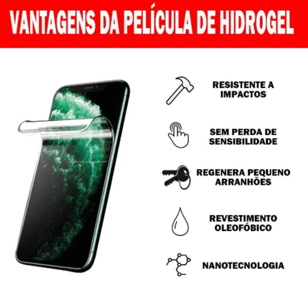 Película de Hidrogel Moto Edge 60 Modelos HD, Fosca e Privativa Super Resistente Anti Digital