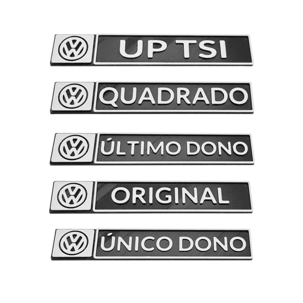 Emblema Volkswagen UP TSI Gol Saveiro Voyage Parati Quadrado Unico dono Ultimo Dono Original Plaqueta 3D Decorativa