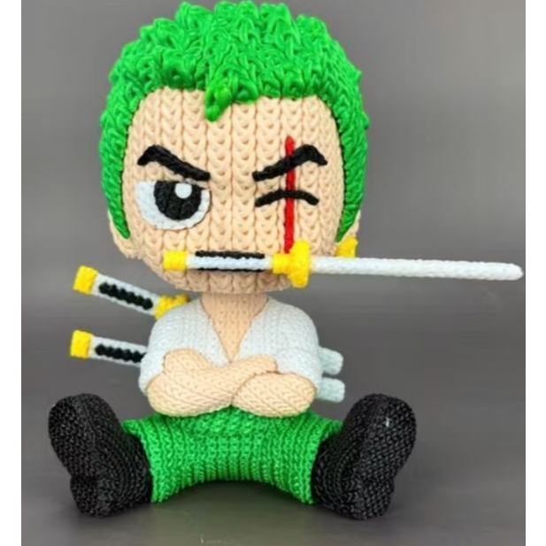Amigurumi Espadachim de Cabelo Verde Inspirado no Zoro - Boneco de Crochê Geek em Oferta na Shopee