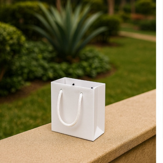 Kit 100 Sacolas de Papel Mini 10x10x4 cm Branca ou Kraft PP para Lembrancinha Presente Festa em Oferta na Shopee