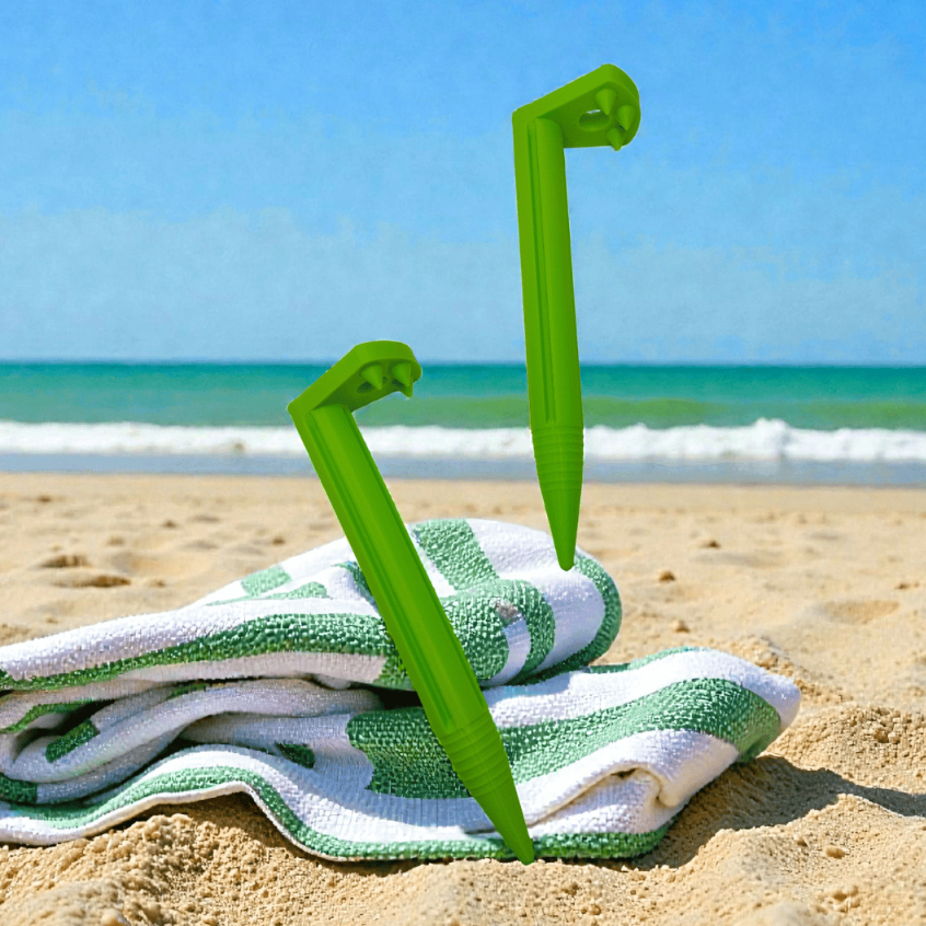 Kit 4x Fixador de Toalha de Praia | Prendedor Anti Vento para Areia | Impressão 3D | Não Voa | 15cm