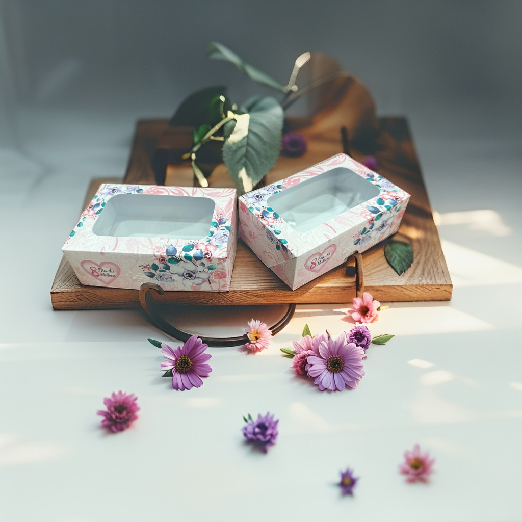 10 Caixas Com Visor Para 6 Doces Lembrancinha Tema Feliz Dia das Mulheres em Oferta na Shopee