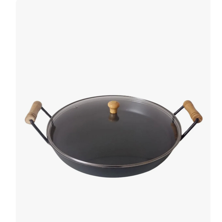 Disco de Arado Tacho 33 cm Diamentro Bifeira Chapa Aço com Alças e Tampa de Vidro Médio em Oferta na Shopee