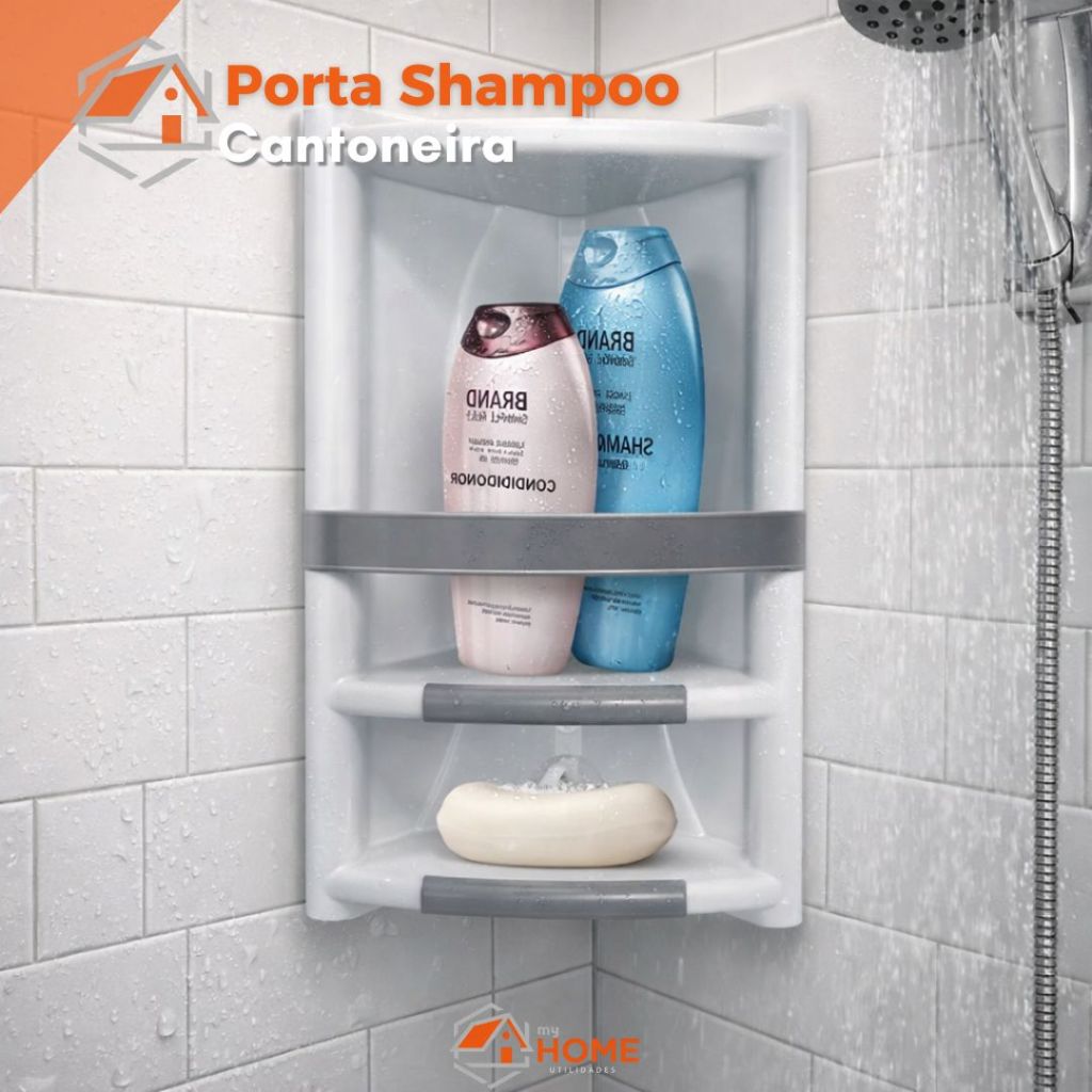 Porta Shampoo De Canto Para Banheiro Organizador Cantoneira Sabonete Acessórios Resistente
