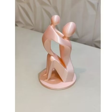 Escultura Mãe e Filho Pensador Decoração Arte 3D Presente Achadinhos Lembrancinhas Enfeite de Ambientes Sofisticação