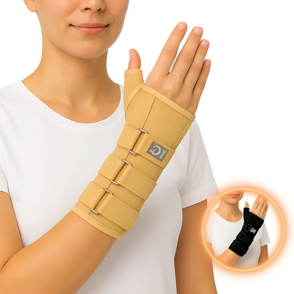 Munhequeira Órtese Tala Imobilizadora Punho Pulso E Polegar  - Cor Bege - Lado Esquerdo ou Direito em Oferta na Shopee