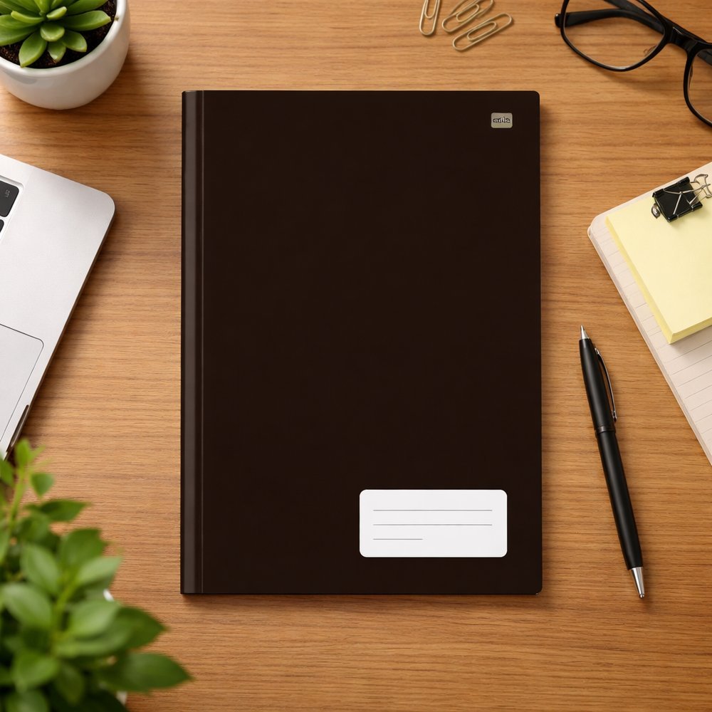 Caderno Grande Capa Dura Azul 96 Folhas com Pauta Papel Alta Qualidade Resistente Brochurão Estudo Organizado