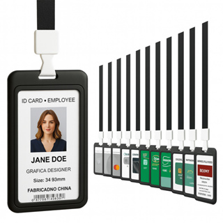 25 Porta Crachá com Cordão Identificação Escola Bilhete e Cartões Resistente Prático em Oferta na Shopee