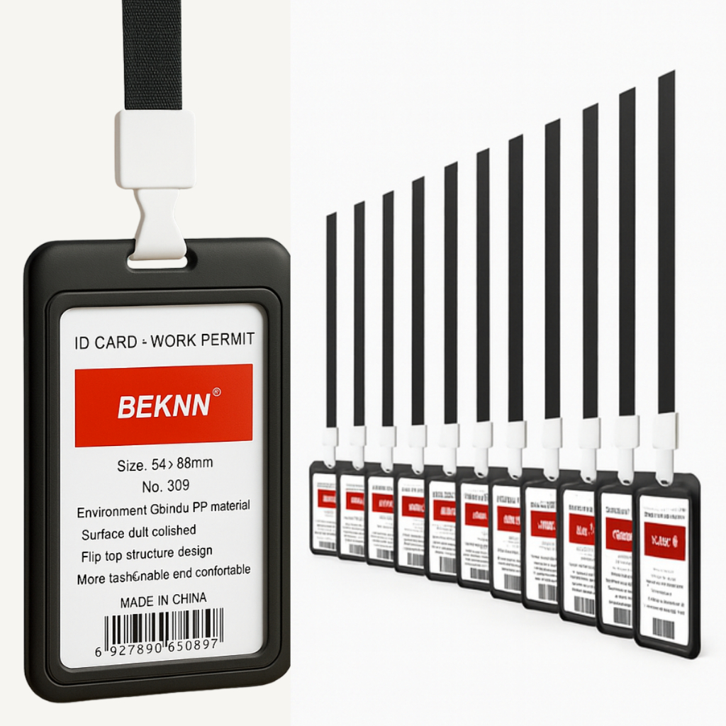 Porta Crachá com Cordão Identificação Escola Bilhete e Cartões Resistente Prático em Oferta na Shopee