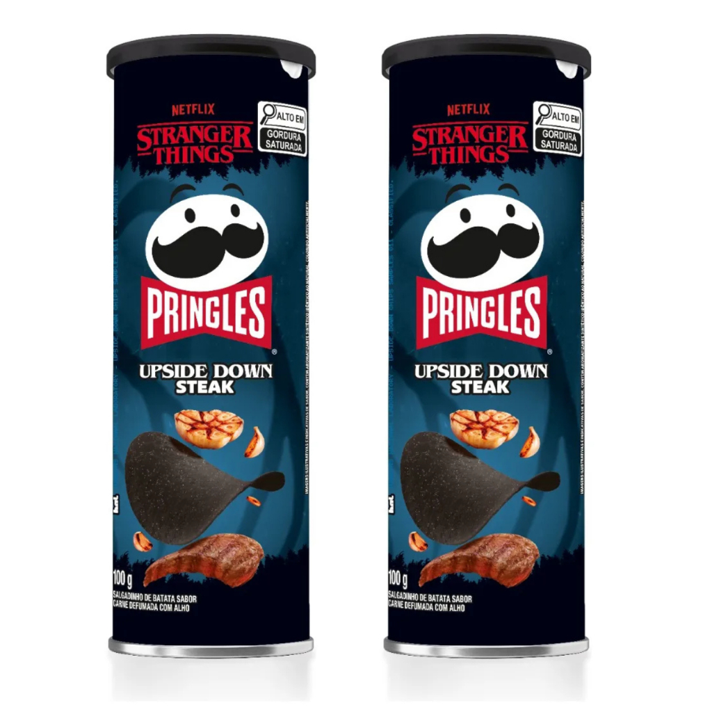 Combo Batata Pringles Stranger Things Netflix Batatas Steak 200g