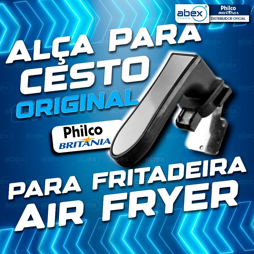 Puxador Air Fryer Philco Britania Saúde Inox 3,2L Acessório Cabo Do Cesto Preto 756750 Original em Oferta na Shopee