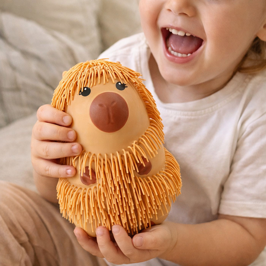 Brinquedo Squishy Capivara Led de Apertar Anti Stress Autismo
