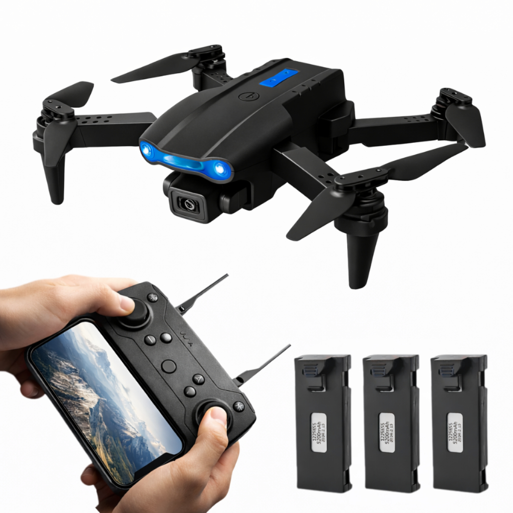 Drone E99 Pro 4K Dobrável WiFi FPV com 3 Baterias e Câmera de 50x Zoom
