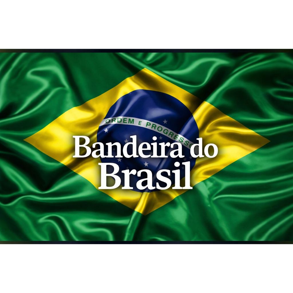 Tecido Bandeira do Brasil de cetim (1m x 1,50m) cada metro de tecido vai com 08 bandeiras em Oferta na Shopee
