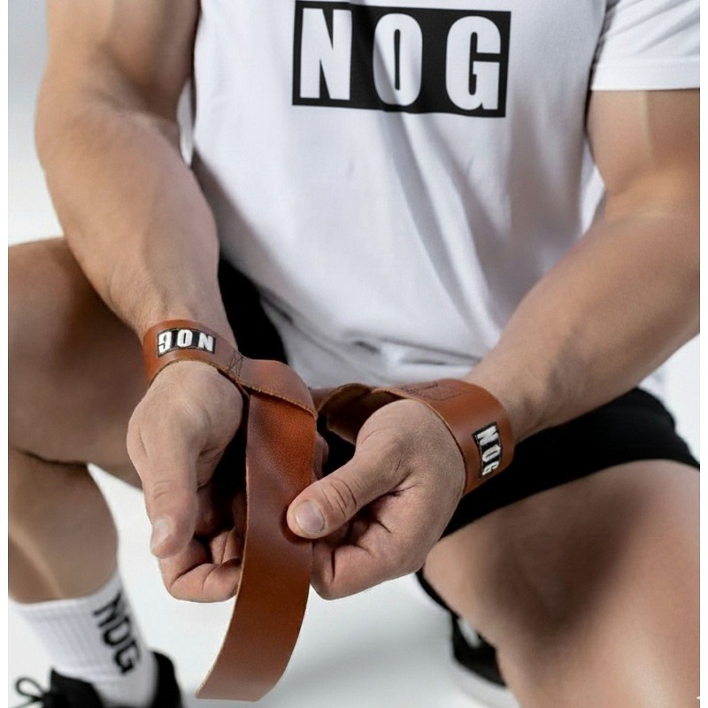 Par Strap Fita De Couro Natural e algodão Munhequeira Crossfit Gancho em Oferta na Shopee