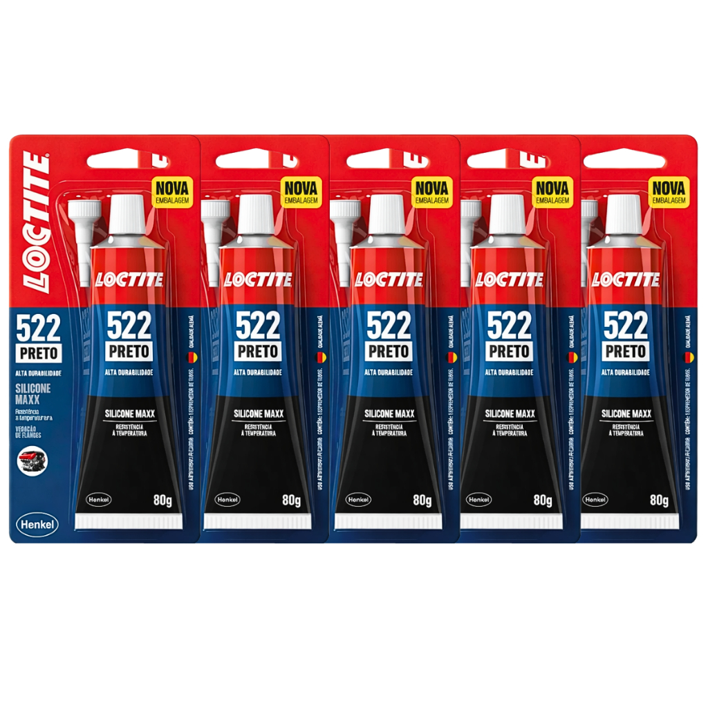 Kit 5 Silicones Alta Temperatura Loctite Super Flex Maxx 80g