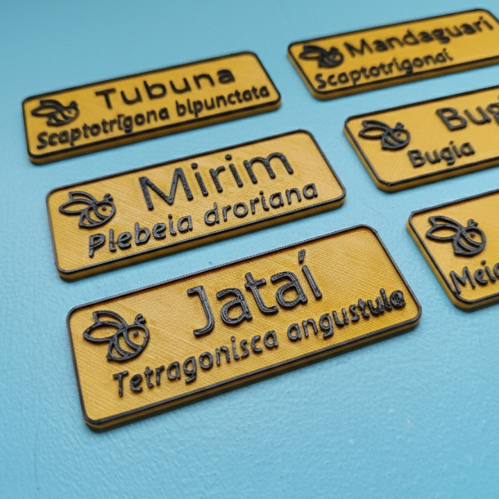 Placa de Identificação para Caixas de Abelhas Nativas - Impressão 3D PETG Premium