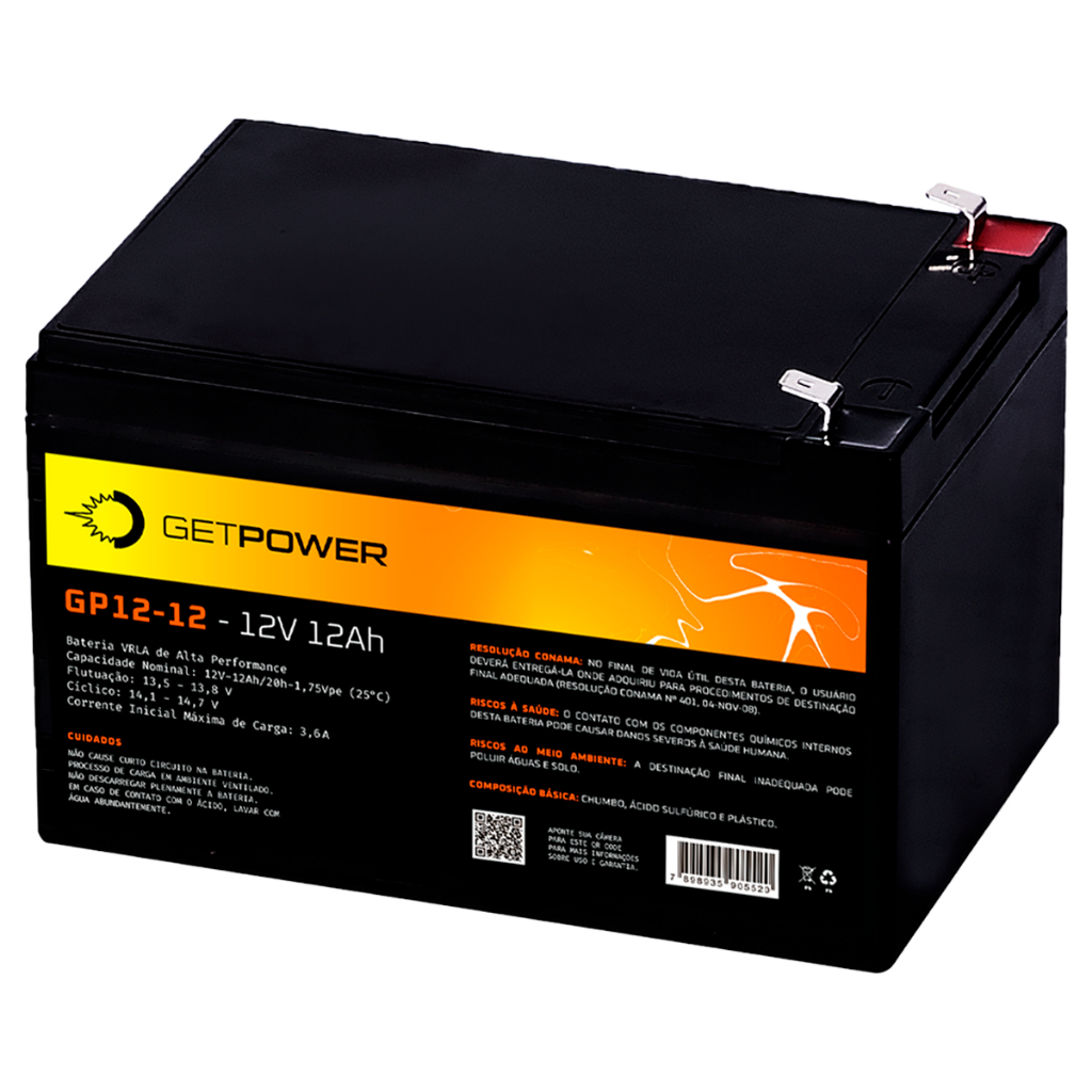 Bateria Selada Getpower 12v 12ah Vrla para NO BREAK , Equipamentos , Automação.