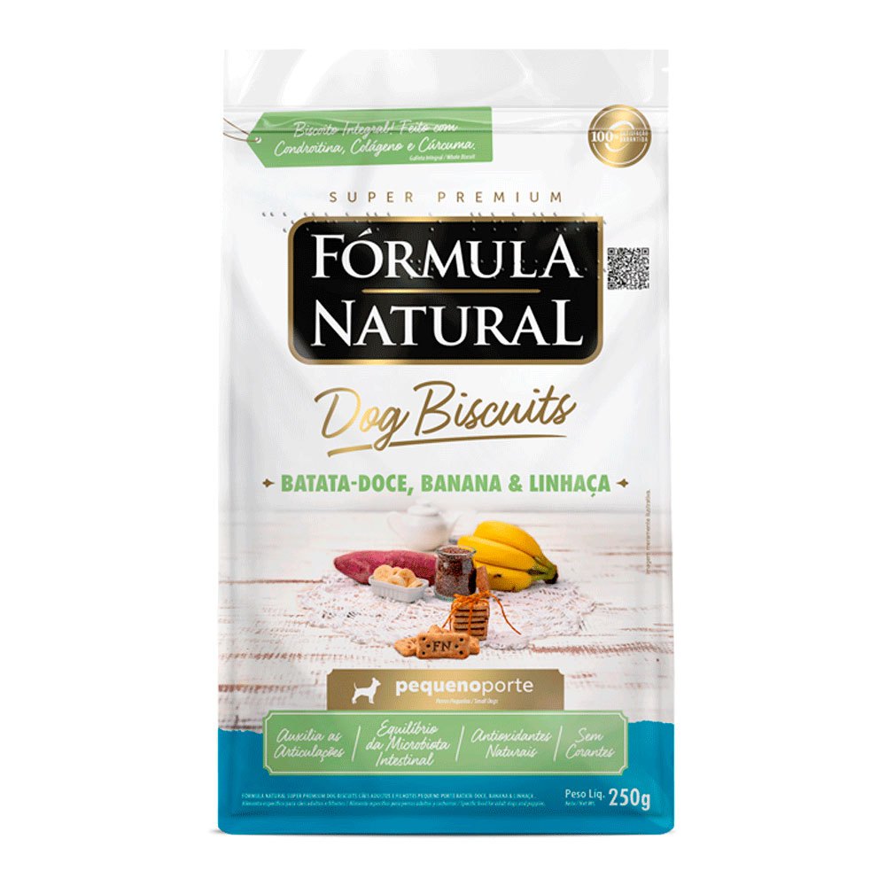Biscoitos Fórmula Natural Dog Biscuits Cães Adultos Porte Mini e Pequeno Batata Doce 250g
