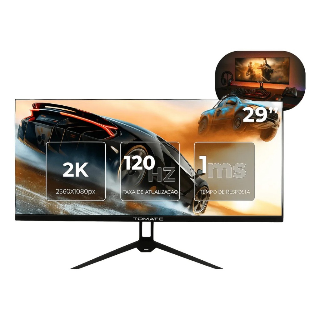 Monitor 29" LED 2k Ultrawide HDMI Dp 75hz 1ms Vesa Ajustável Cor Preto 110/220 Mtm-1029 — R$ 1.168,49 em Shopee