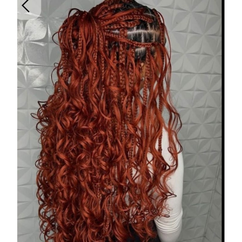 BOHO BRAIDS RUIVO * KIT 1 Cabelo Bio Organico Taissa + 1 JUMBÃO HIPER X