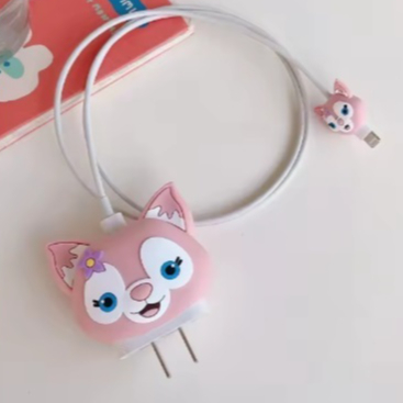 Kit Protetor iPhone Carregador e Cabo Lina Bell Personagem Anime Colecionador