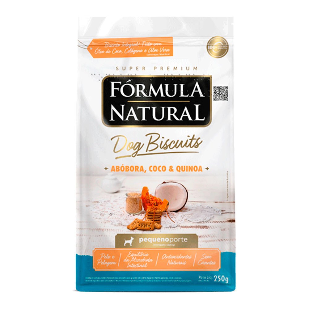 Biscoito Fórmula Natural Dog Biscuits Cães Adultos Porte Mini e Pequeno Abóbora 250g em Oferta na Shopee