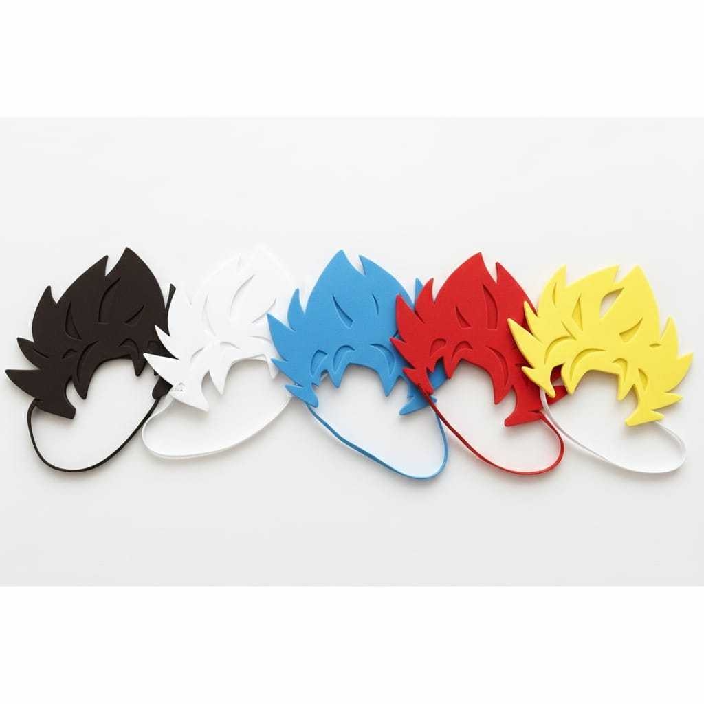 Máscara Cabelo Goku em Eva, Kit c/ 10 unidades, para festas, Folia, Carnaval, lembrancinhas, fantasias, Carnaval