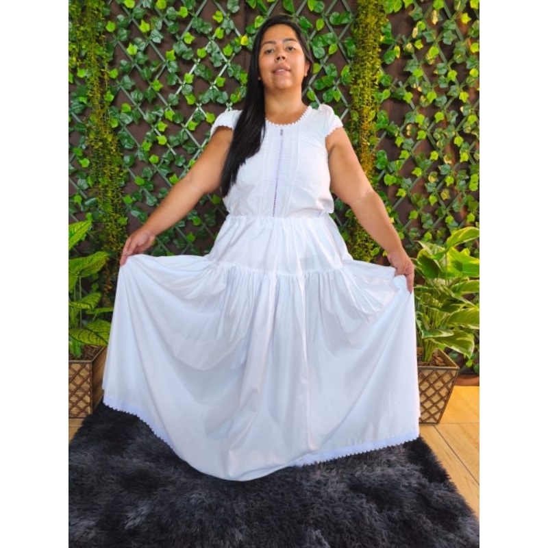 saia branca umbanda candomblé 4 metros de roda 95 cm de altura em Oferta na Shopee