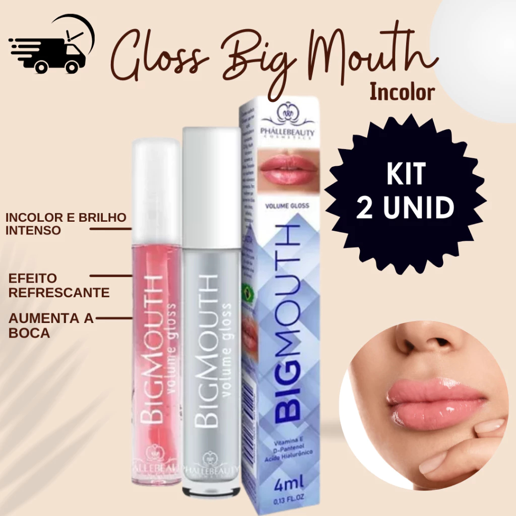 Gloss Labial Volume Big Mouth PhálleBeauty Hidratante Efeito Volumão em Oferta na Shopee
