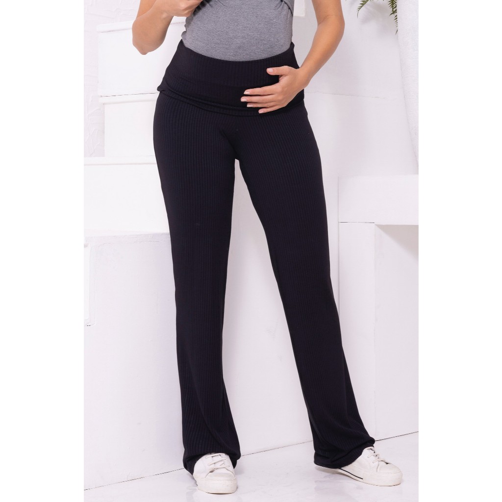 Calça Gestante Maternidade Pantalona Alto Conforto em Oferta na Shopee