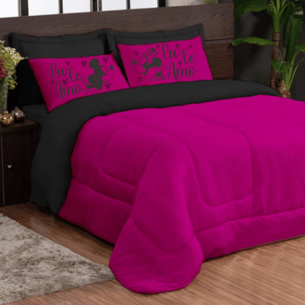 Conjunto Cobre Leito Casal Queen 5 Pçs Fronha Estampada Diversas Cores Sofisticado