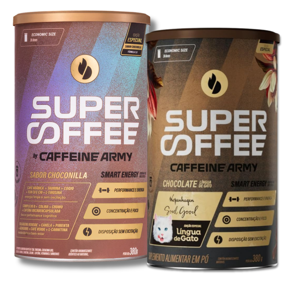 Kit 2x Supercoffee 3.0 380g Caffeine Army – Café Termogênico Energia e Foco Pré-Treino