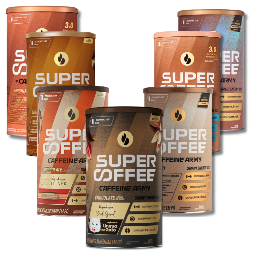 Kit 2x Supercoffee 3.0 380g Caffeine Army – Café Termogênico Energia e Foco Pré-Treino em Oferta na Shopee