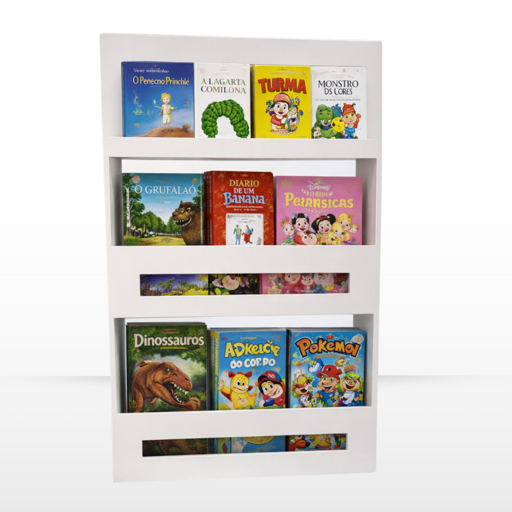 Porta Livro Infantil De Parede MDF Estante Decorativa para Quarto e Brinquedoteca Organizador Nicho. em Oferta na Shopee