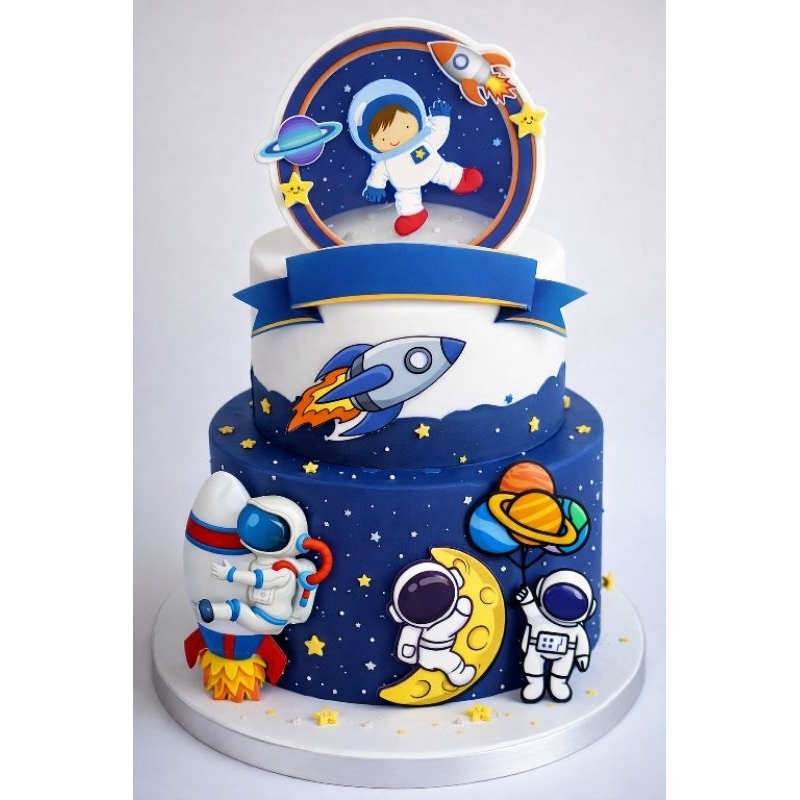 Topo de Bolo Astronauta Personalizado em Oferta na Shopee